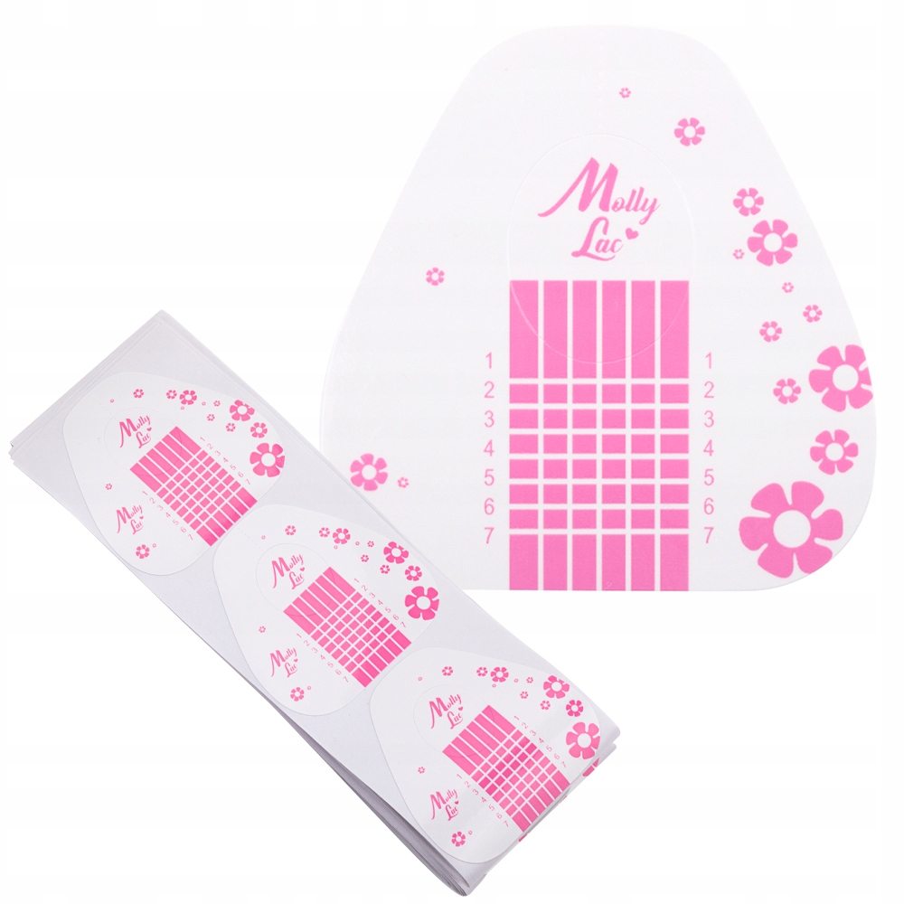 SZABLONY FORMY DO ŻELU AKRYLOŻELU RÓŻOWE BASIC FLOWERS 100 szt MOLLYLAC