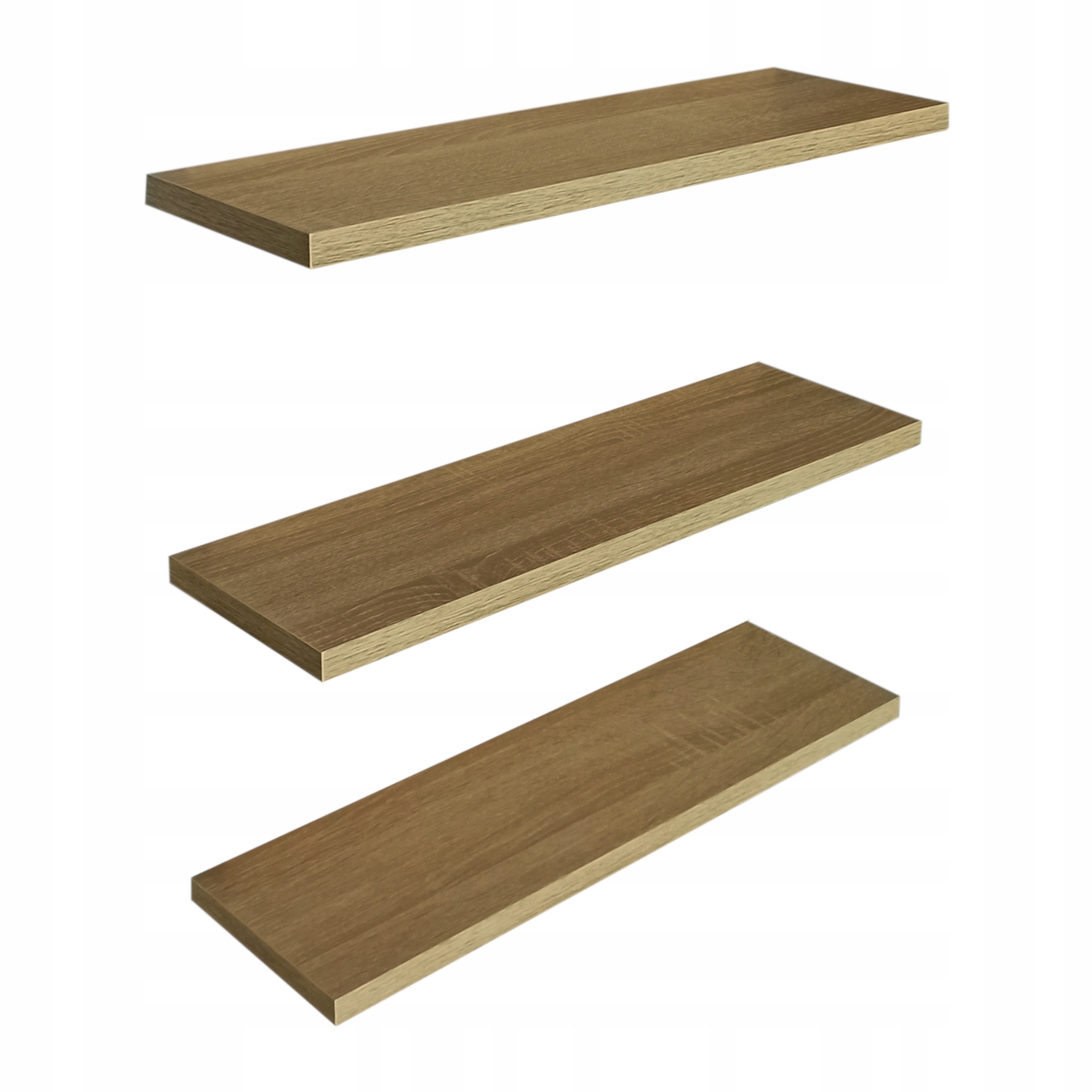 

Komplet 3 półek 50 cm sonoma niewidoczne mocowanie