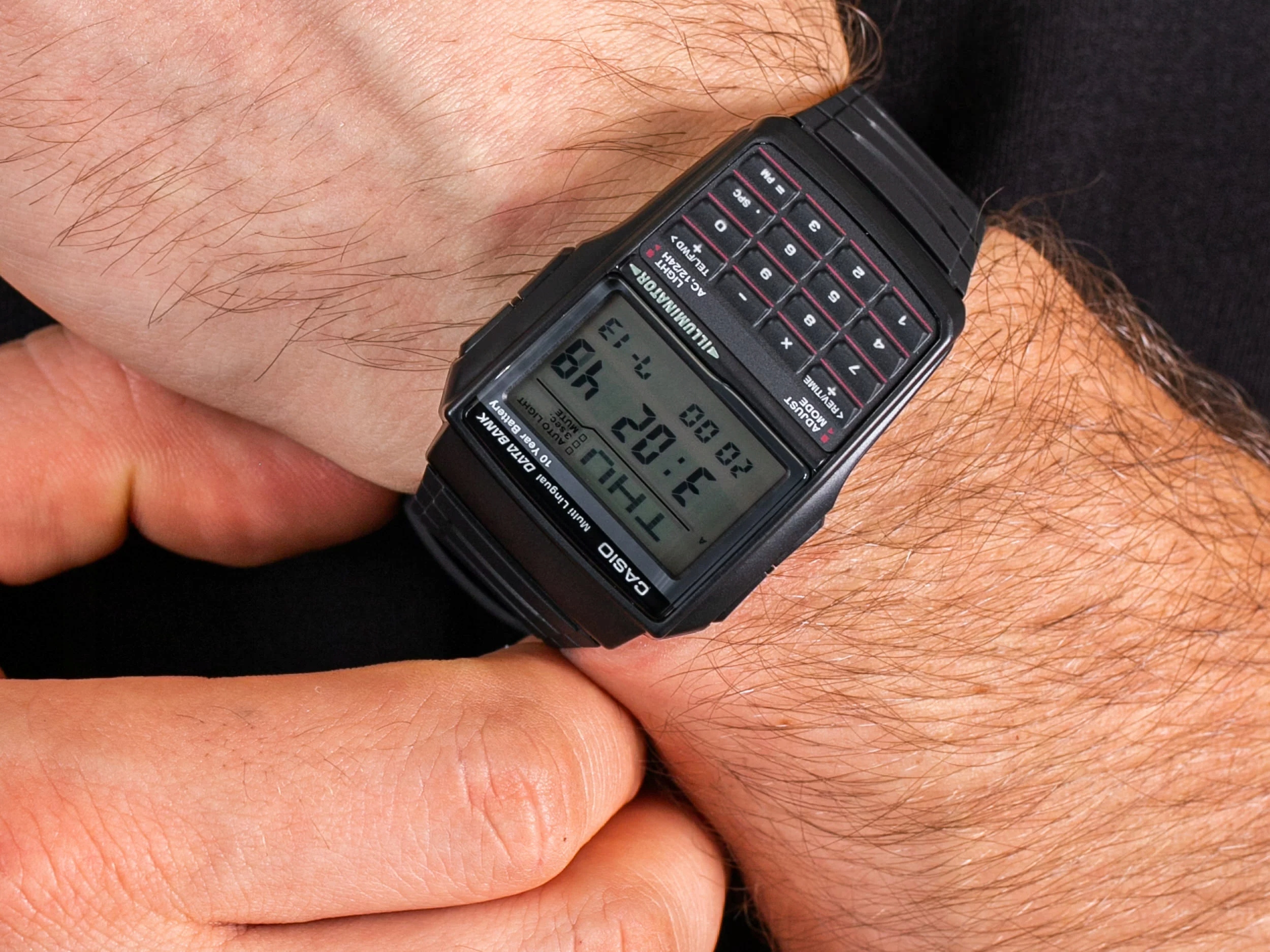 KULTOWY ZEGAREK MĘSKI CASIO VINTAGE DATABANK DBC-32-1A + BOX NA PREZENT Model zd162a