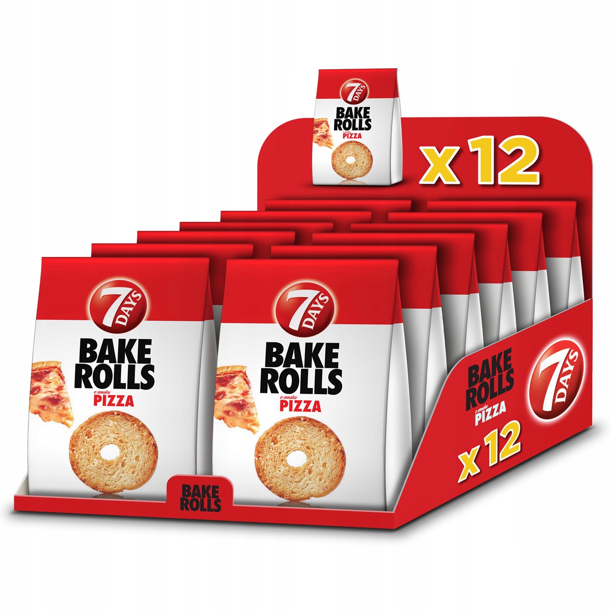 Levně Sada Bake Rolls pizza 12 ks 12 svačinek, chlebové křupky