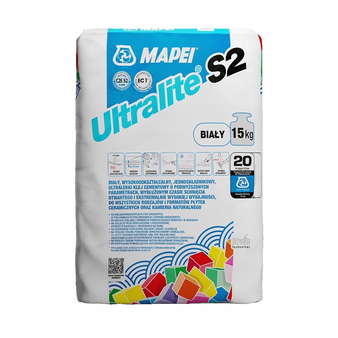 Ultralite S2 15kg biały klej wysokodkształcalny do płytek