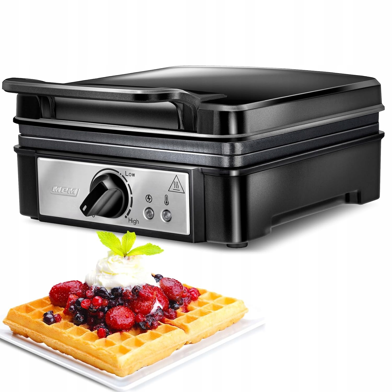 Mpm Gofrownica podwójna 1400W z powłoką nieprzywierającą