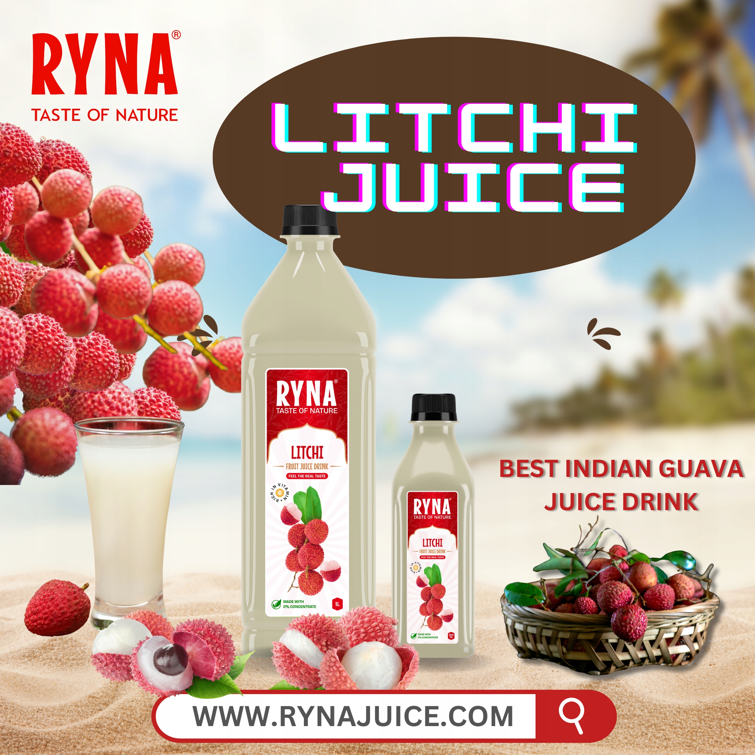 RYNA LITCHI JUICE DRINK 200ML EAN (GTIN) 5905515727389