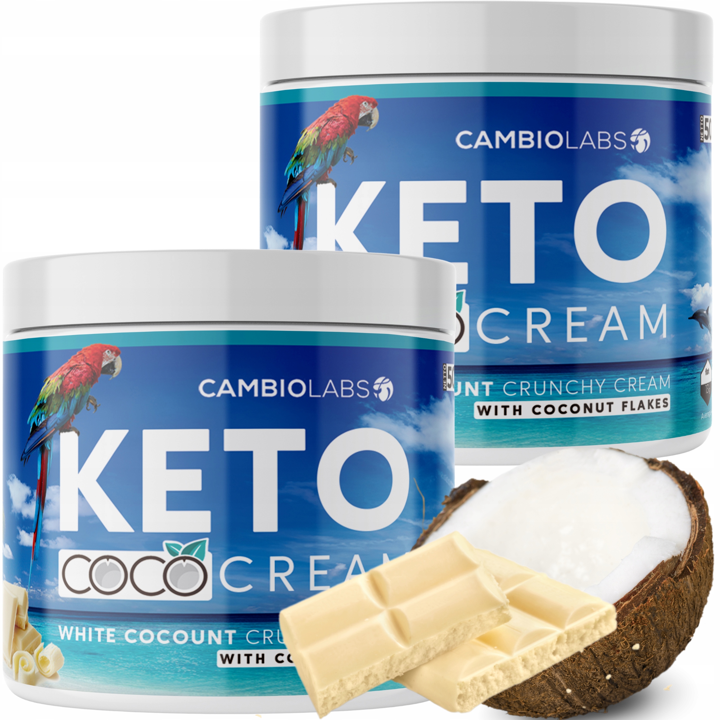 Levně Krém Bílá Čokoláda Kokos Bez Cukru Ketóza 1000 g