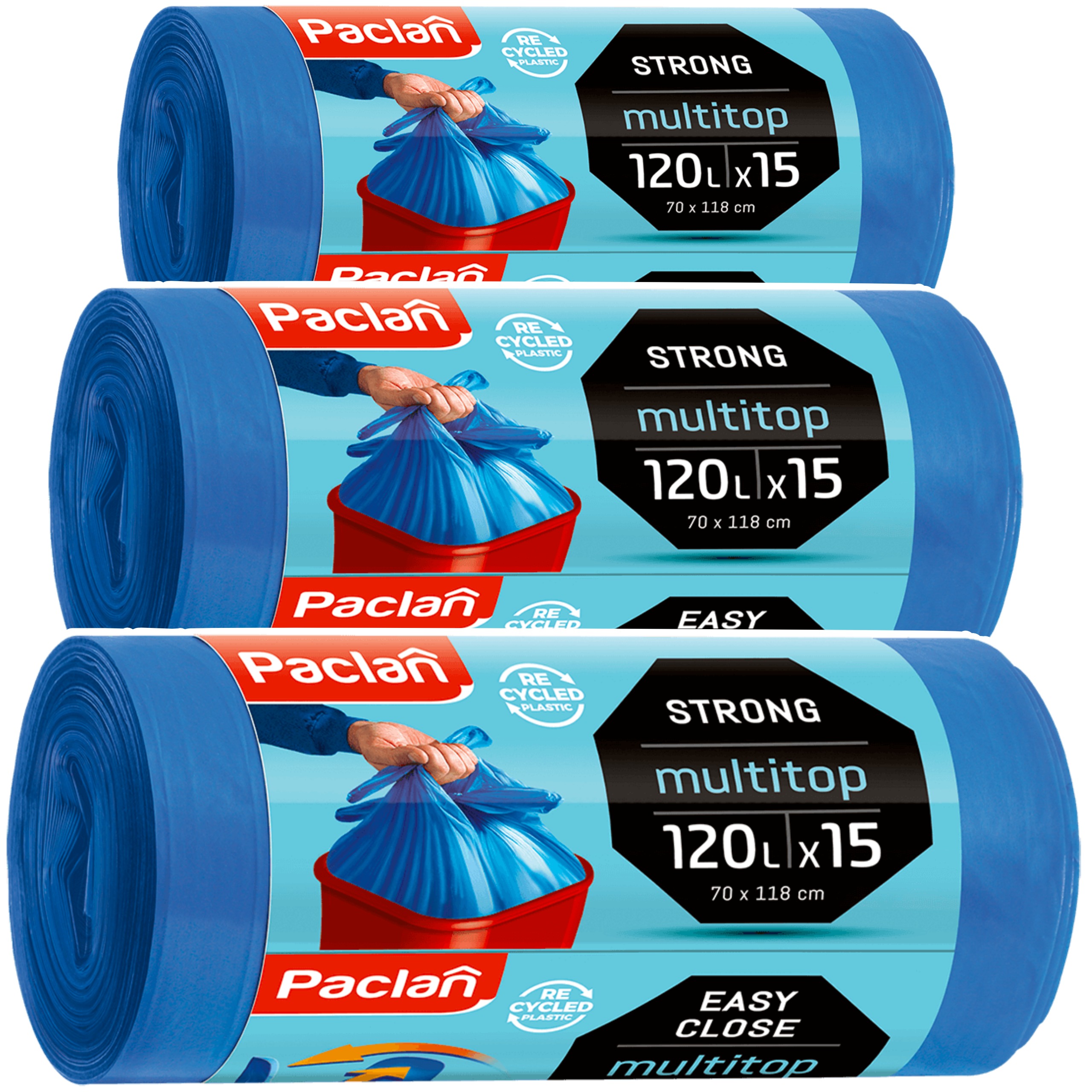 

Worki Na Smieci Multitop 120l 45szt Paclan 3 rolki