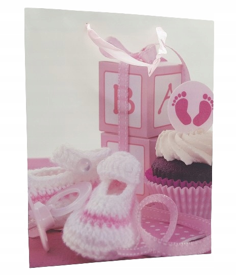 TORBA PREZENTOWA NA CHRZEST DZIEWCZYNKA BABY SHOWER NARODZINY 40x31cm Marka inna