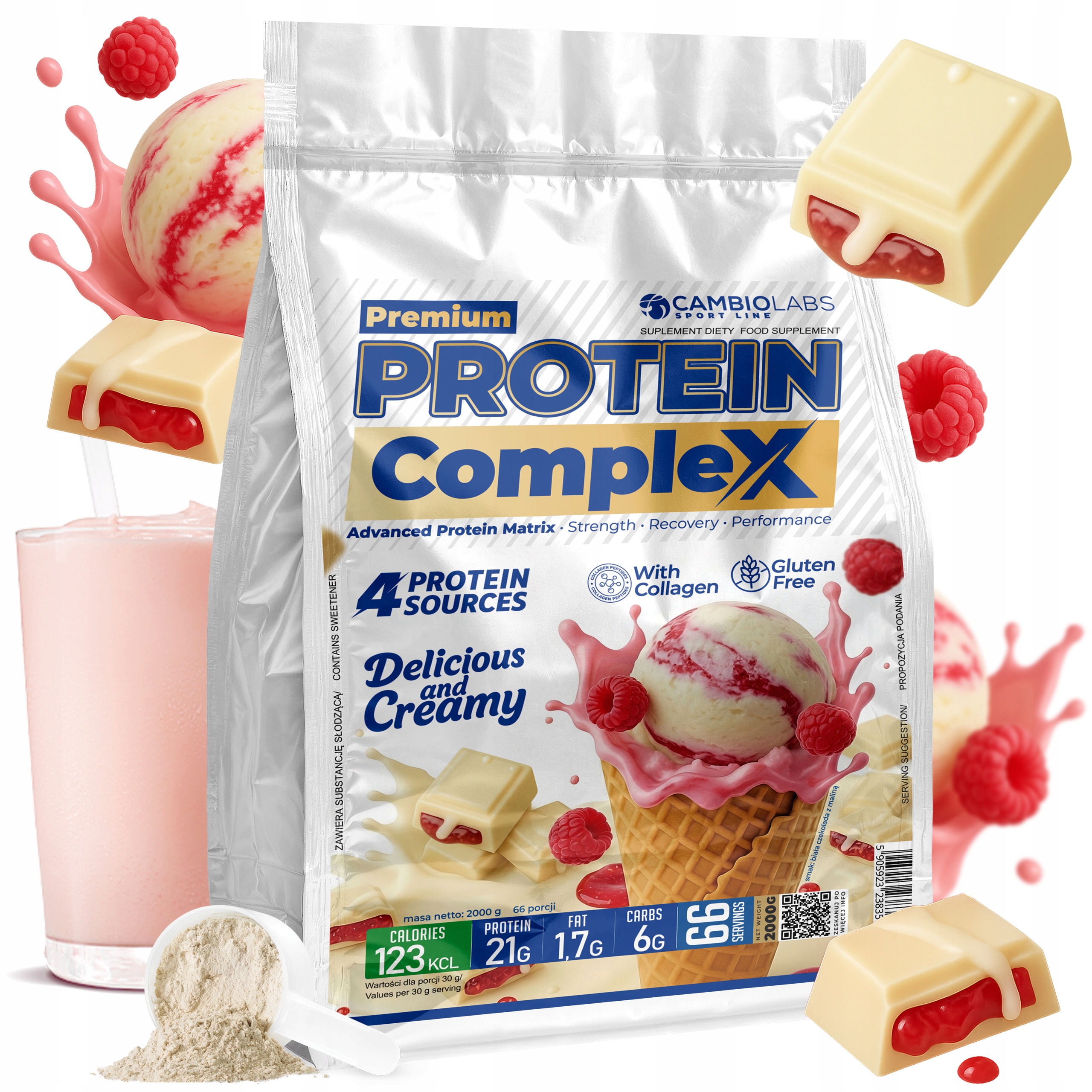Protein Bílkoviny 2 kg směs bílkovin komplex 4v1 Protein Wpc