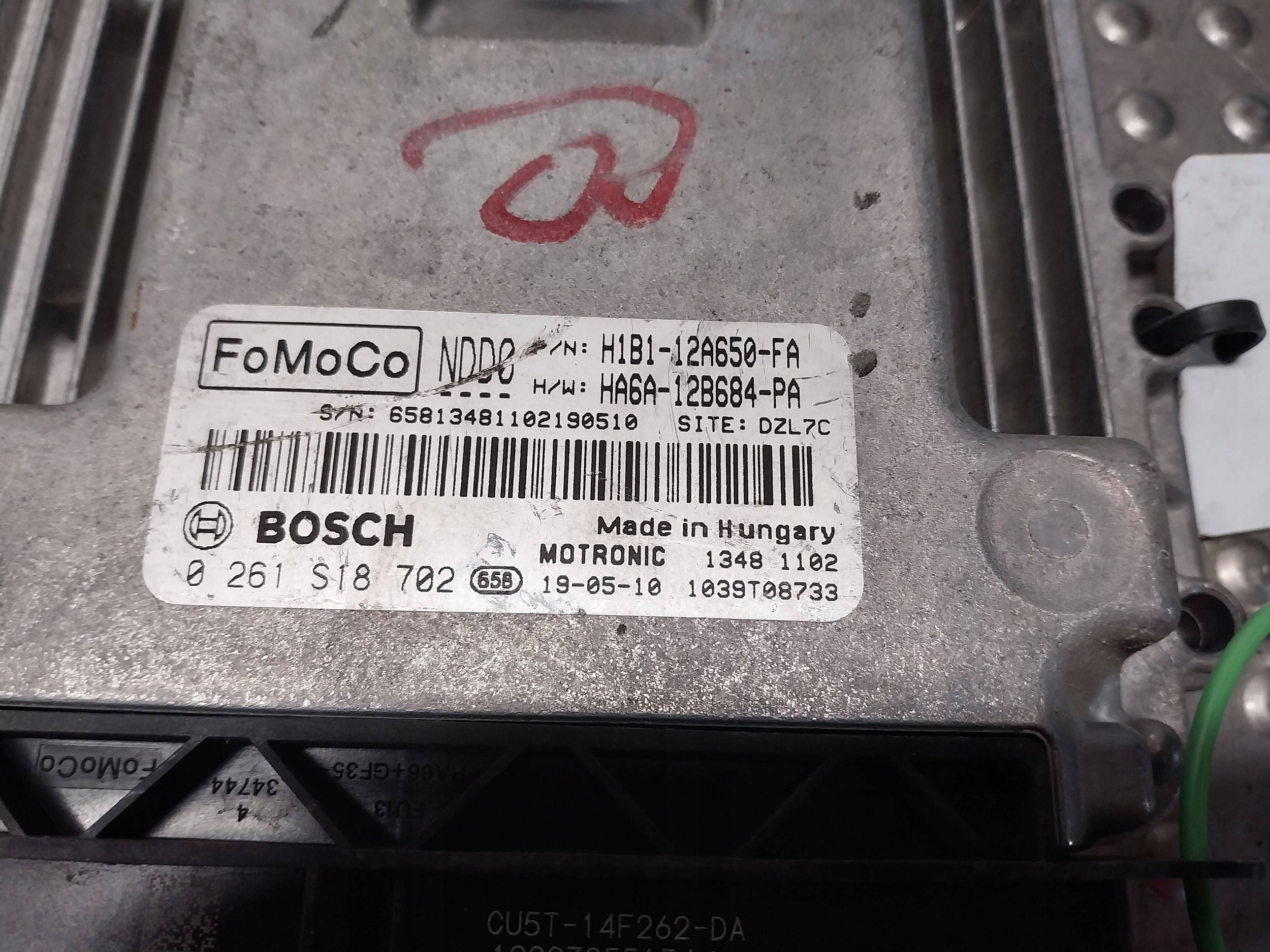 computer control unit of the engine H1B1-12A650-FA FORD FIESTA MK8 1.0 ECOBOOST