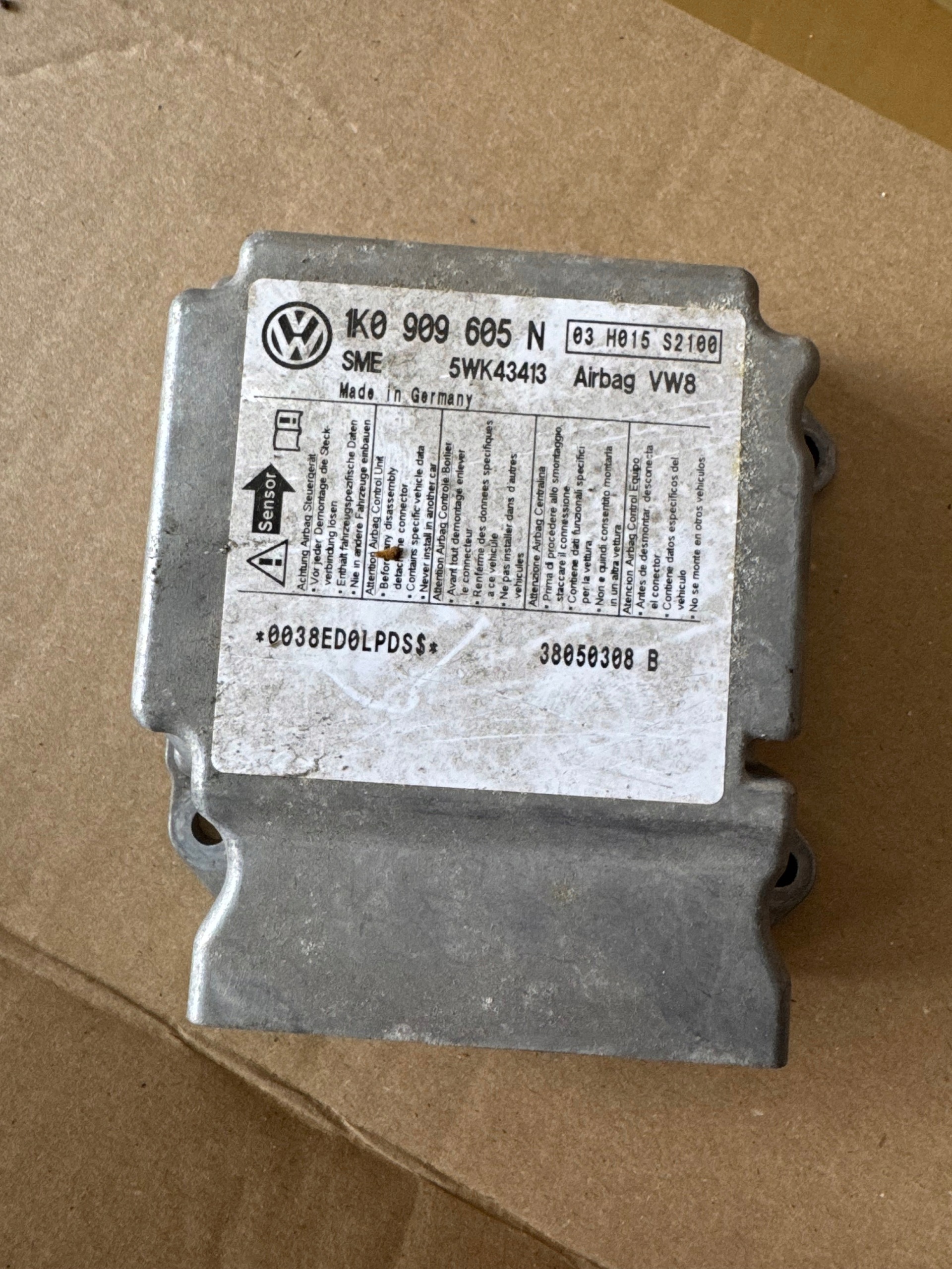 control unit module airbag VW GOLF plus SEAT ALTEA BEZWYPADKOWY 1K0909605N