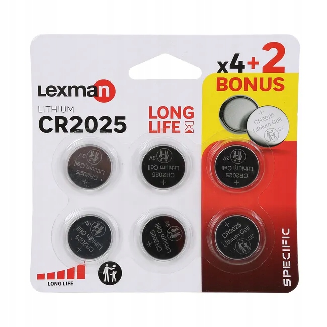 Bateria Lit Lexman L2 Cr2025 6 szt