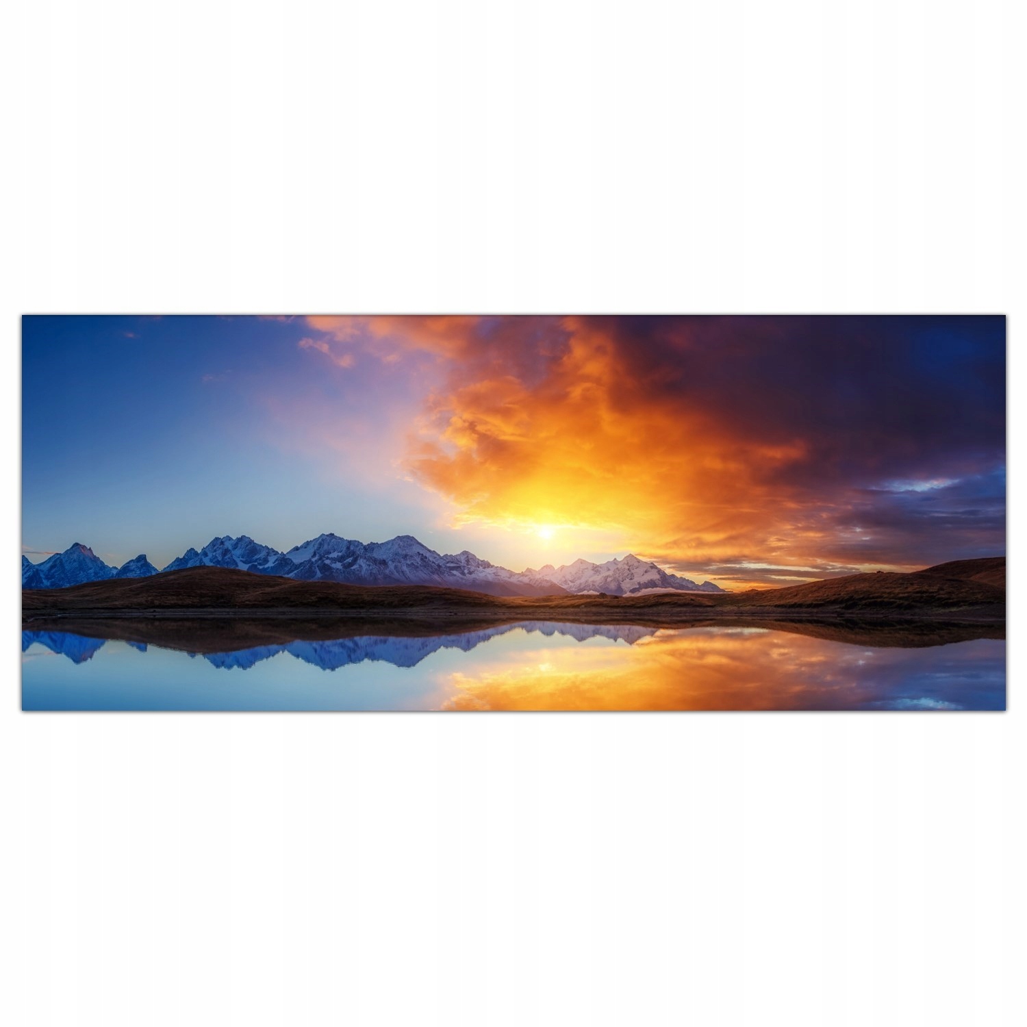 Jazero Západ slnka 125x50 Tvrdené sklo panel