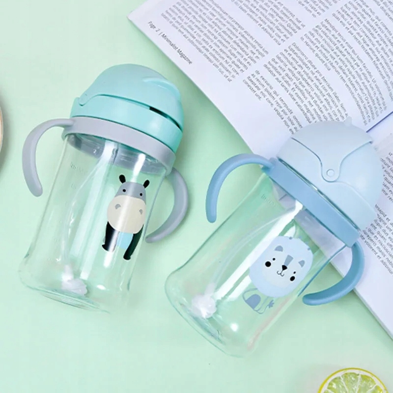 BIDON Z OBCIĄŻONĄ SŁOMKĄ 350 ML NIEBIESKA BUTELKA Marka inna