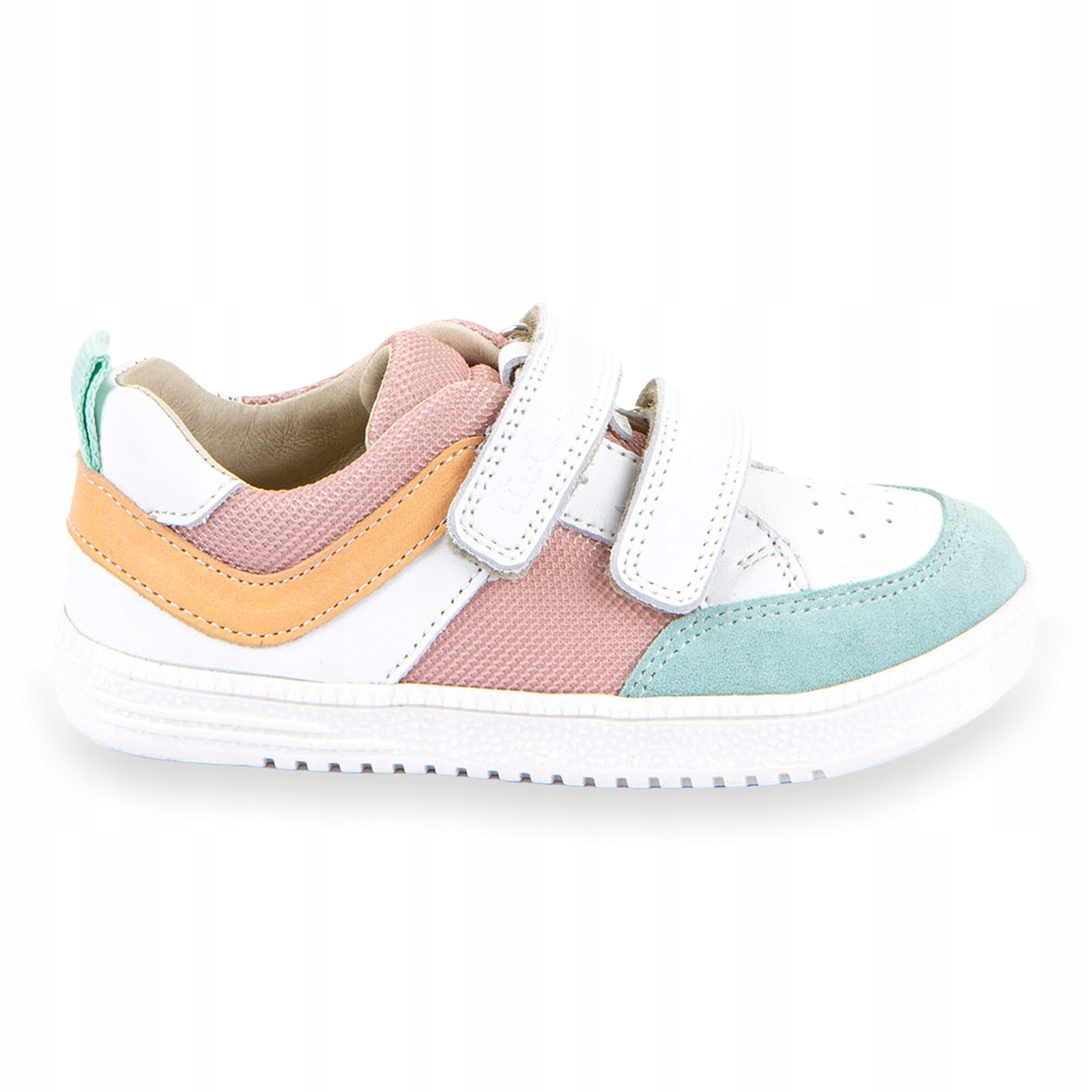 Buty barefoot sneakersy skórzane lekkie dziecięce Froddo Loop White Pink 25