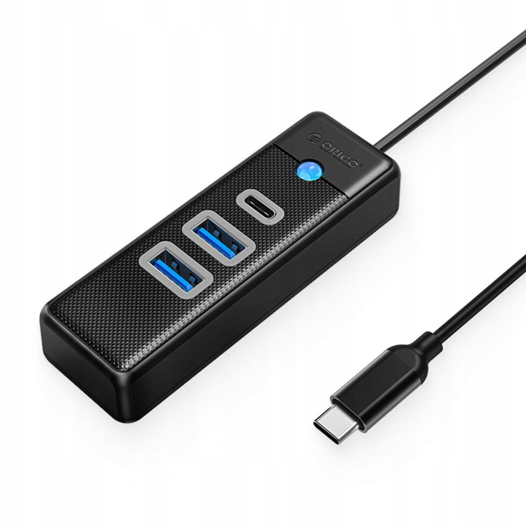 Hub Usb-c Orico PWC2U-C3-015-BK-EP 2x Usb-a 3.1 Usb-c, czarny