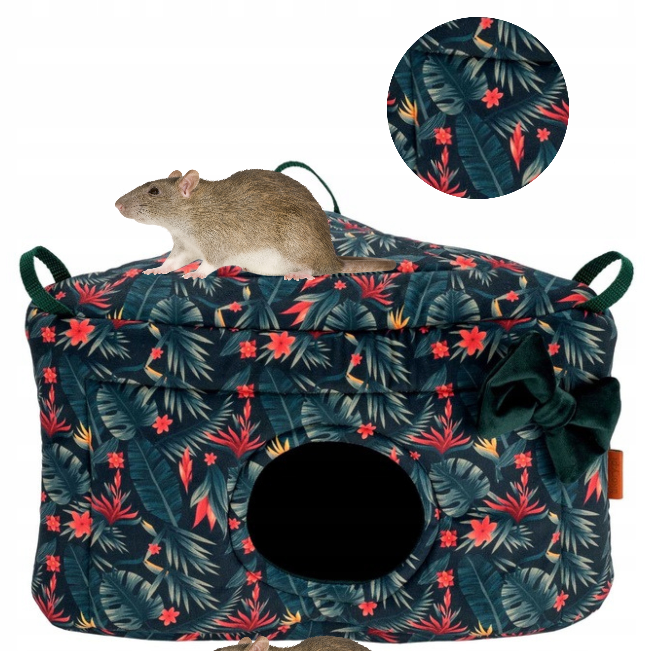 Rohový Domeček Jeskyně pro Křečka Činčilu Potkana 34x24 Zelený