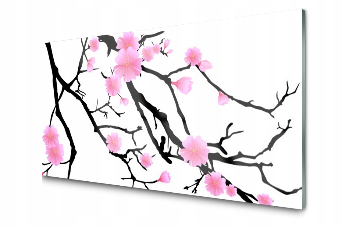 

Panel szklany dekor Łodygi Kwiaty 120x60 + Klej