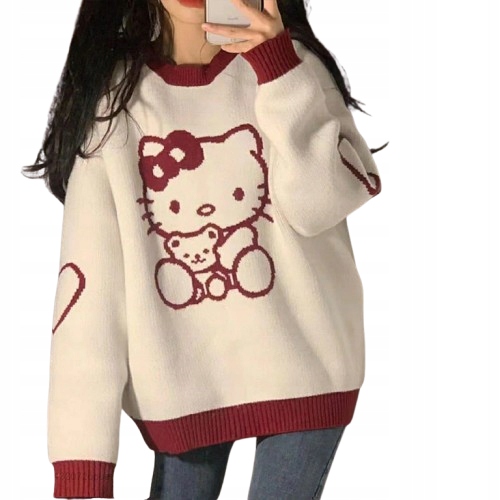 Dámský svetr Anime Hello Kitty Harajuku Kawaii XXL