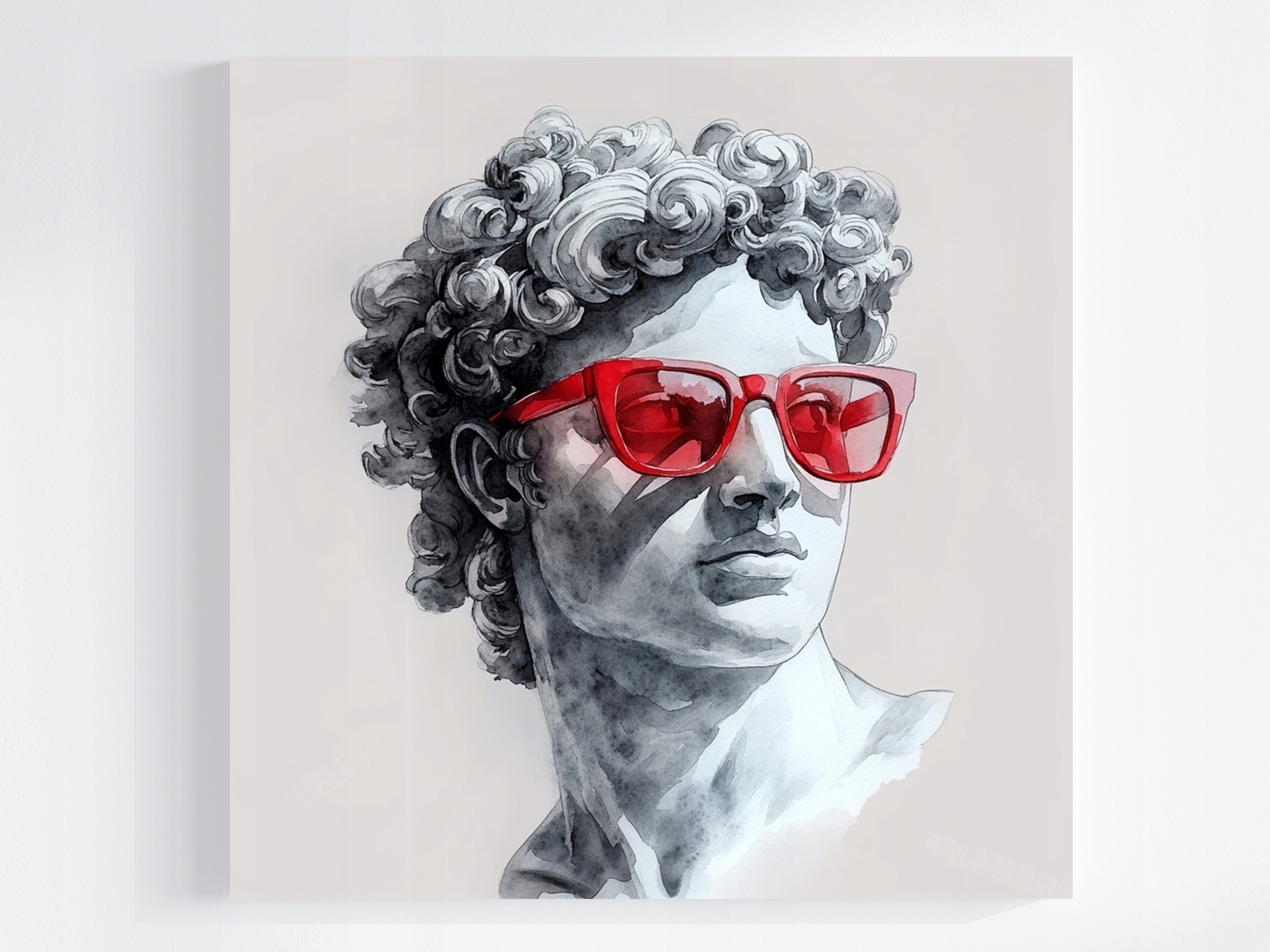 Obraz Na Plátně , Socha, Busta, Mramorový Model , Červená 80x80