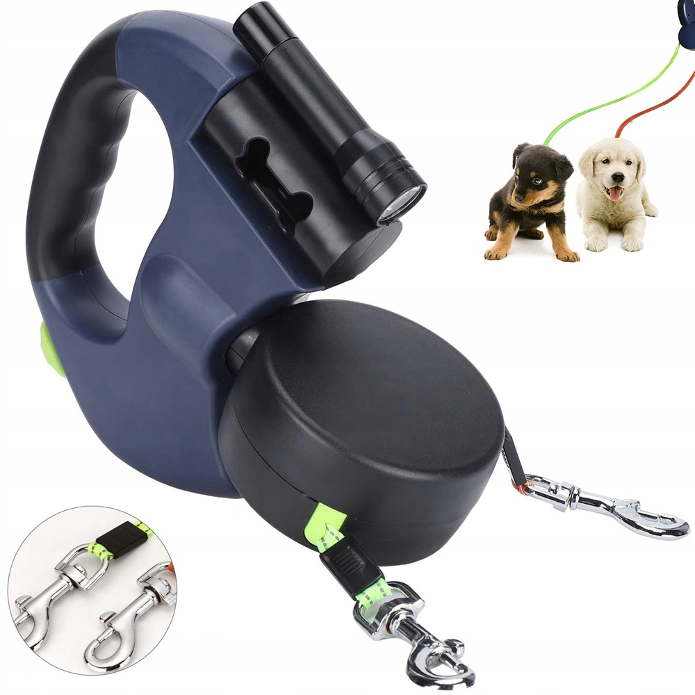 Levně Ergonomické Vodítko Pro Dva Psy Psa 3M S Svítilnou