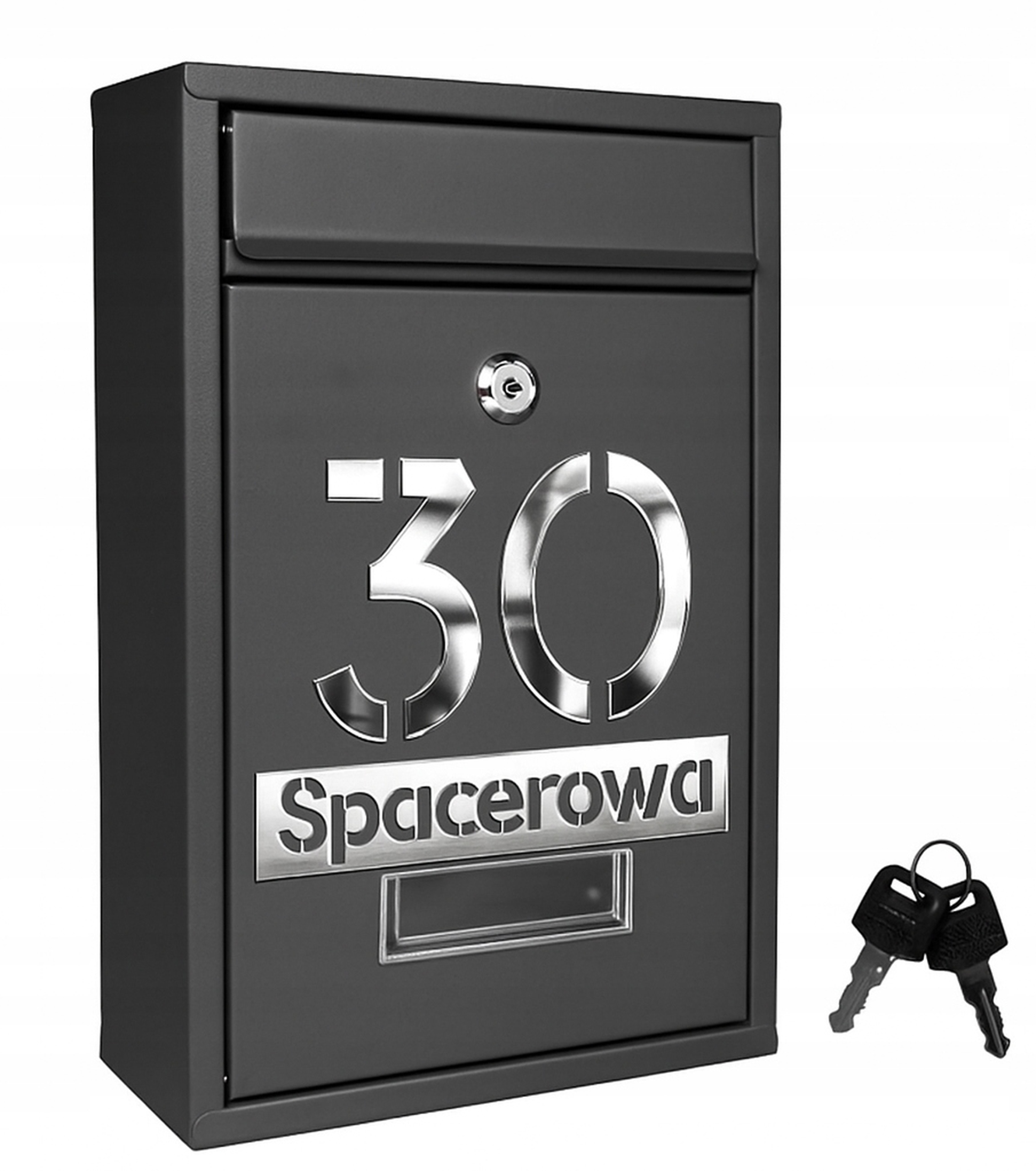 Poštovní schránka s číslem domu a adresou nerezová ocel Cnc vkládací otvor