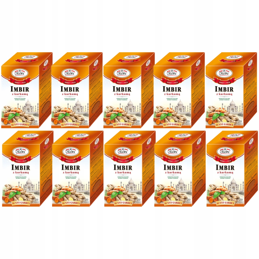 Zázvorový Čaj s Zázvor Malwa Sunny Garden 40 g (20 x 2 g) x 10 kusů