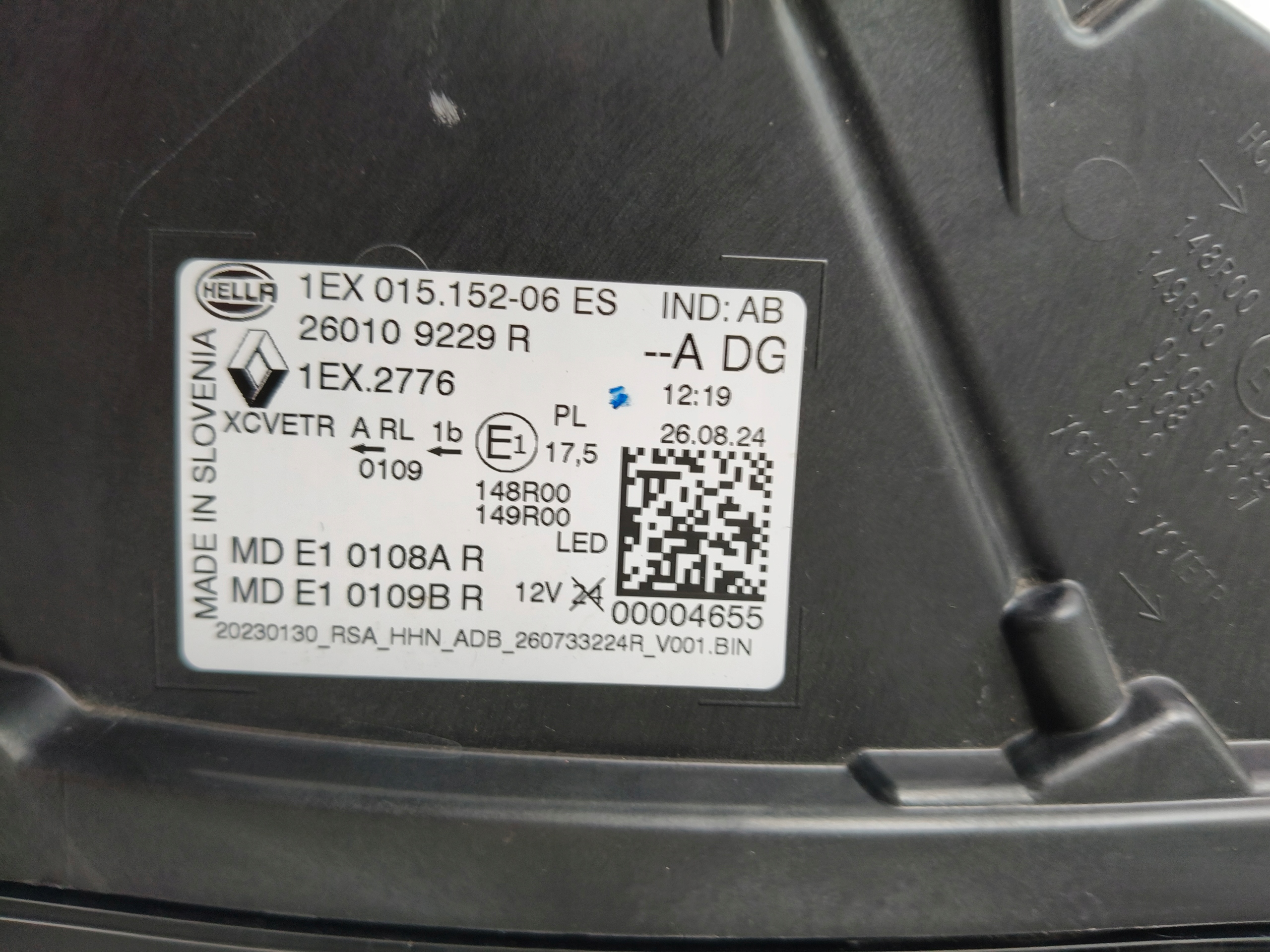 light right REFLEKTOR RENAULT AUSTRAL 23- FULL LED MATRIX