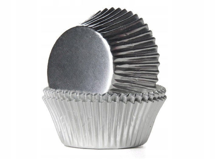 

Papilotki do mini muffinek srebrne metalizowane