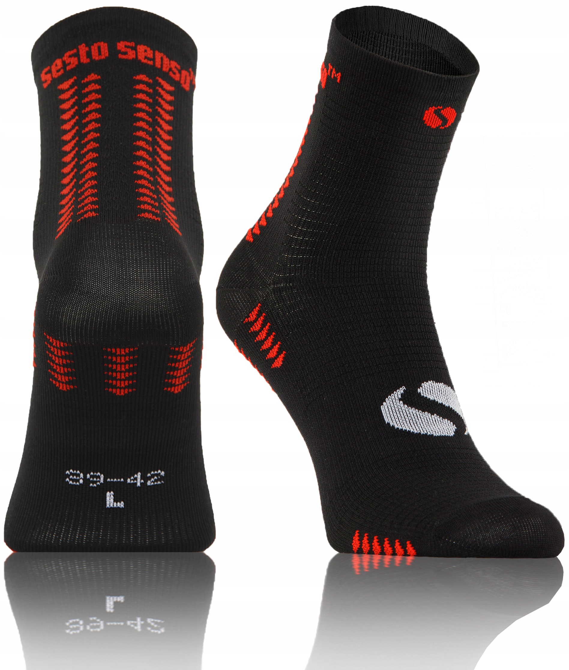 Sesto Senso skarpetek do biegania sportowe męskie damskie 43-46 Black+Red
