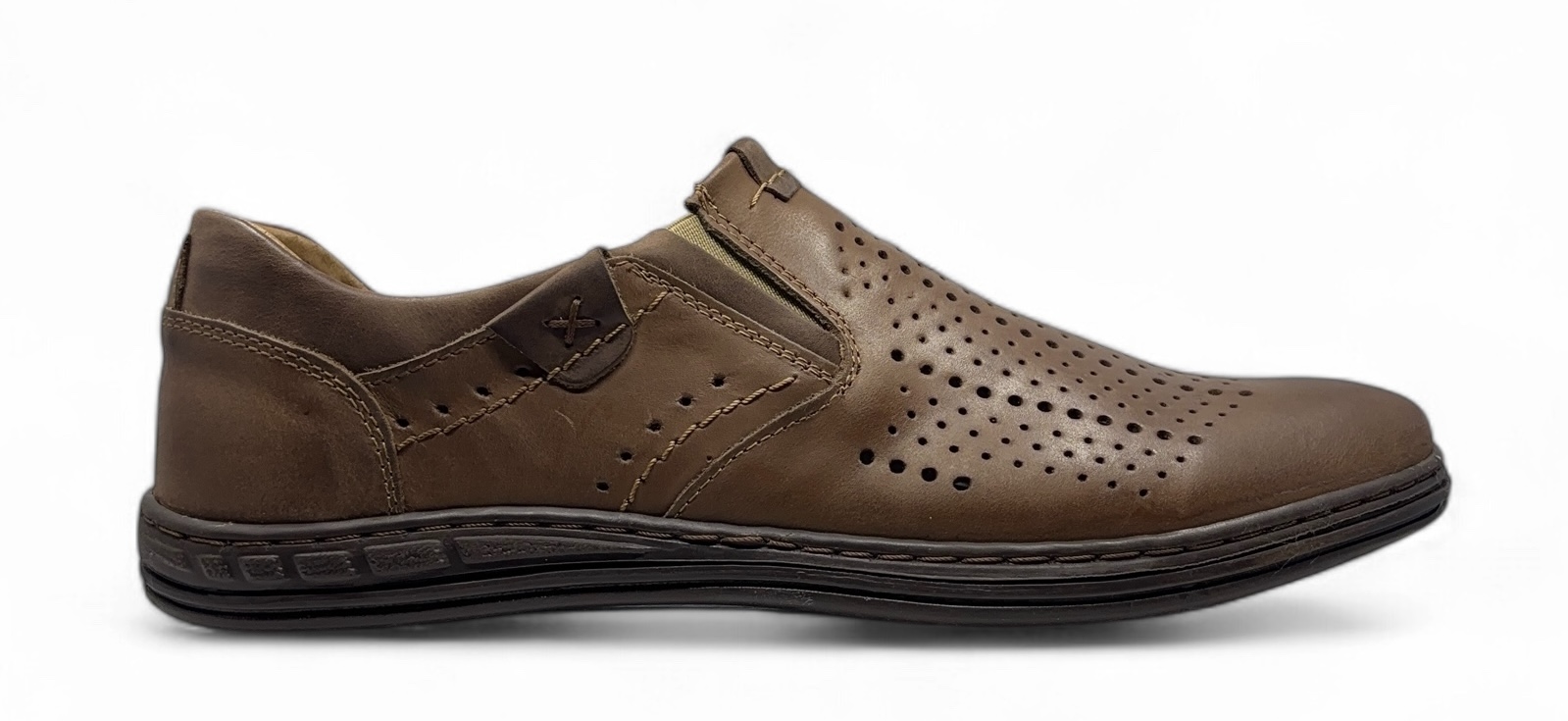 Sportovní pánské mokasíny model 401 l Polbut přírodní kůže velikost 45