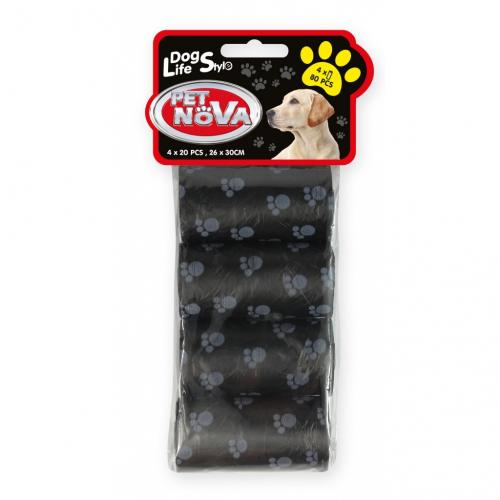 

Petnova worki na odchody 4 rolki po 20szt. czarne