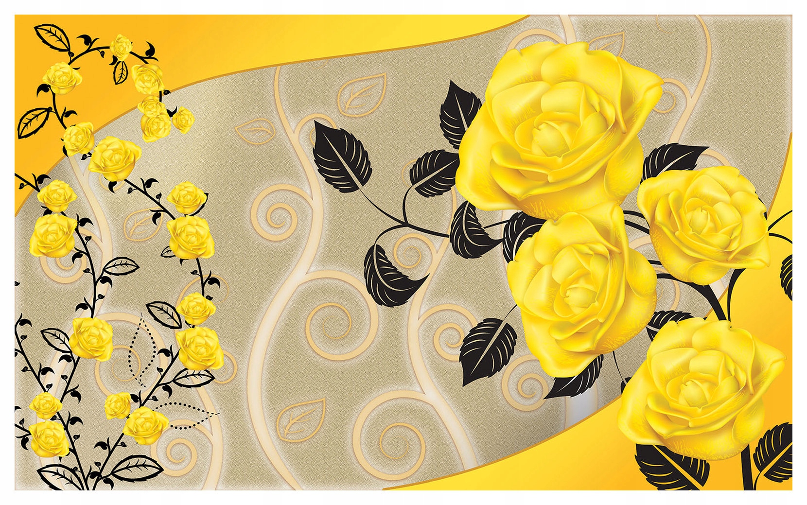 Fototapeta Žlté ruže vinylová perspektíva 254x184 elegantný dekor lepidlo