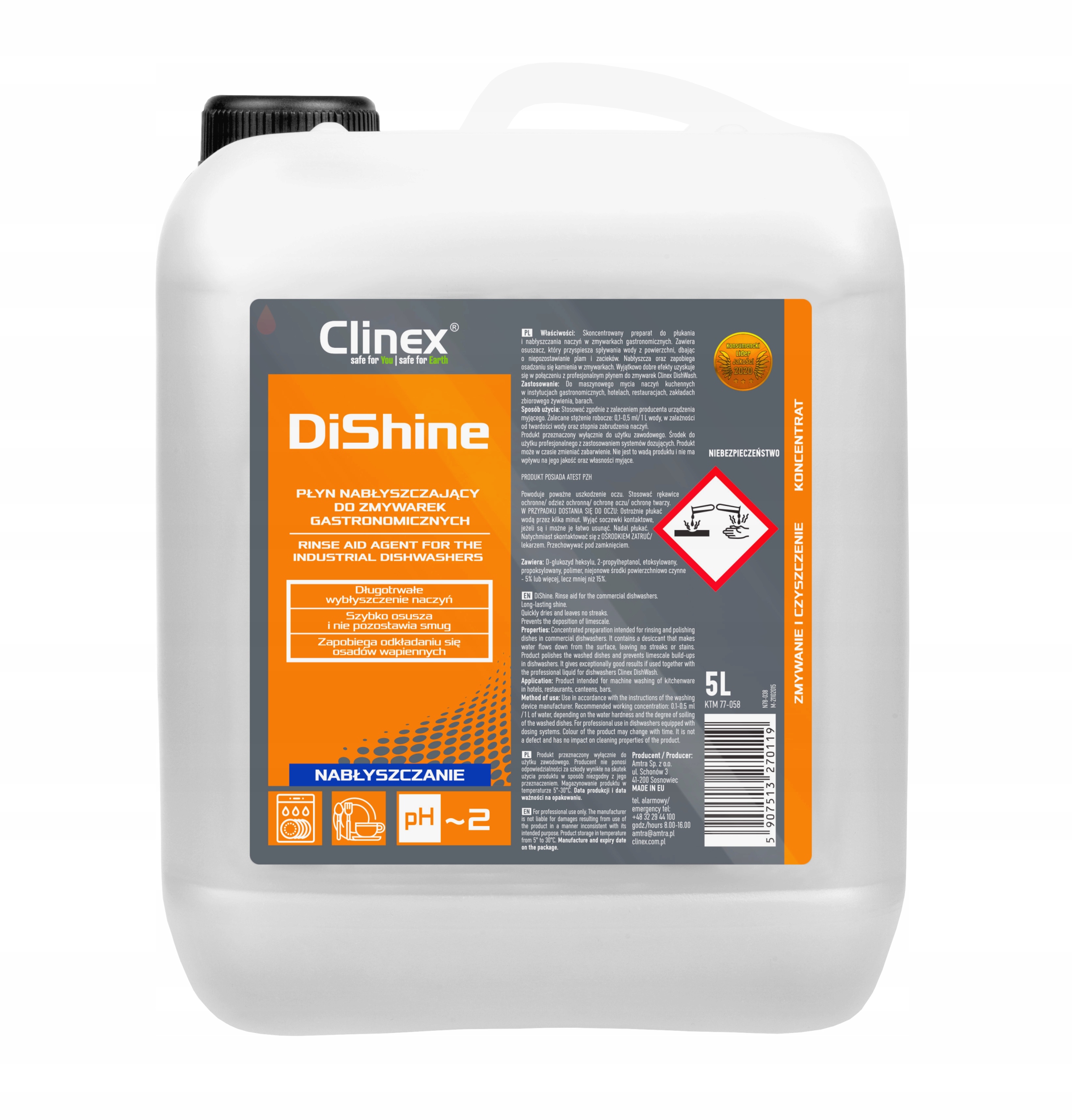 

Clinex Dishine 5L Nabłyszczacz do zmywarki