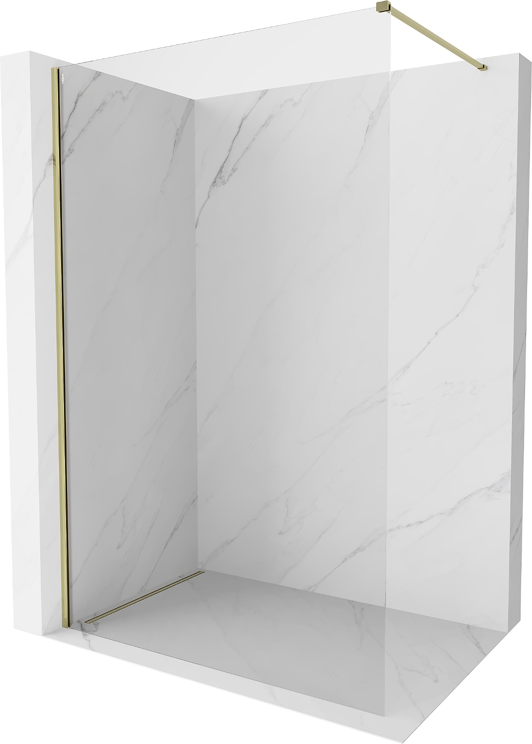 Čepele Mexen Kioto-X Walk-in 80x200, 10mm, zlatý, transparentní