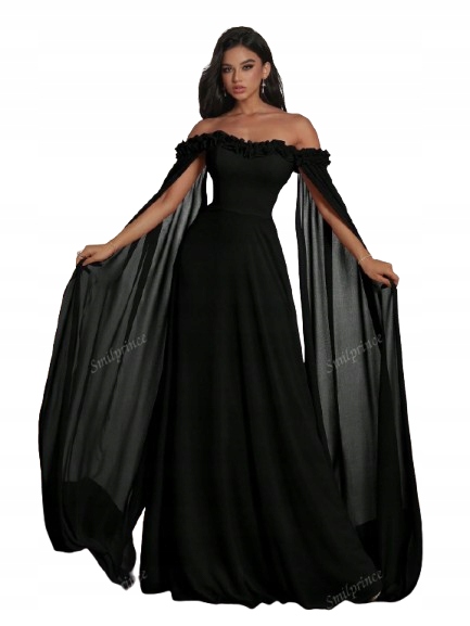 Shein Černé Šaty Odhalující Ramena 38 1