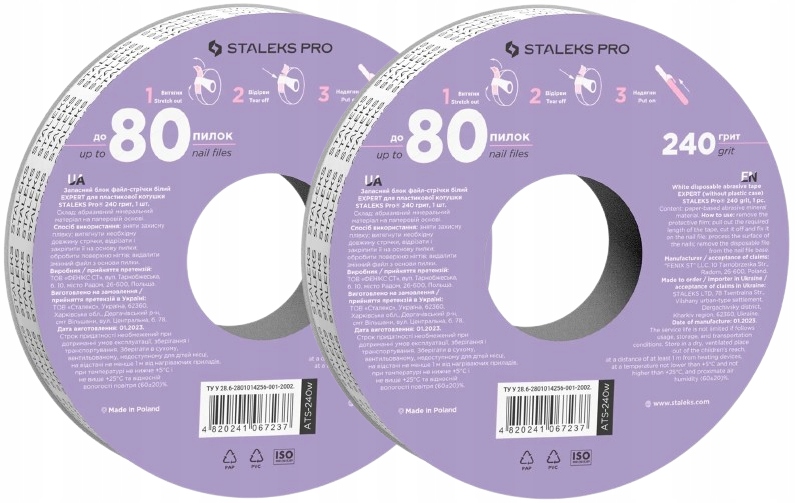 2 x Staleks Vyměnitelná Samolepicí Páska 240 Grit pro plastovou krabičku