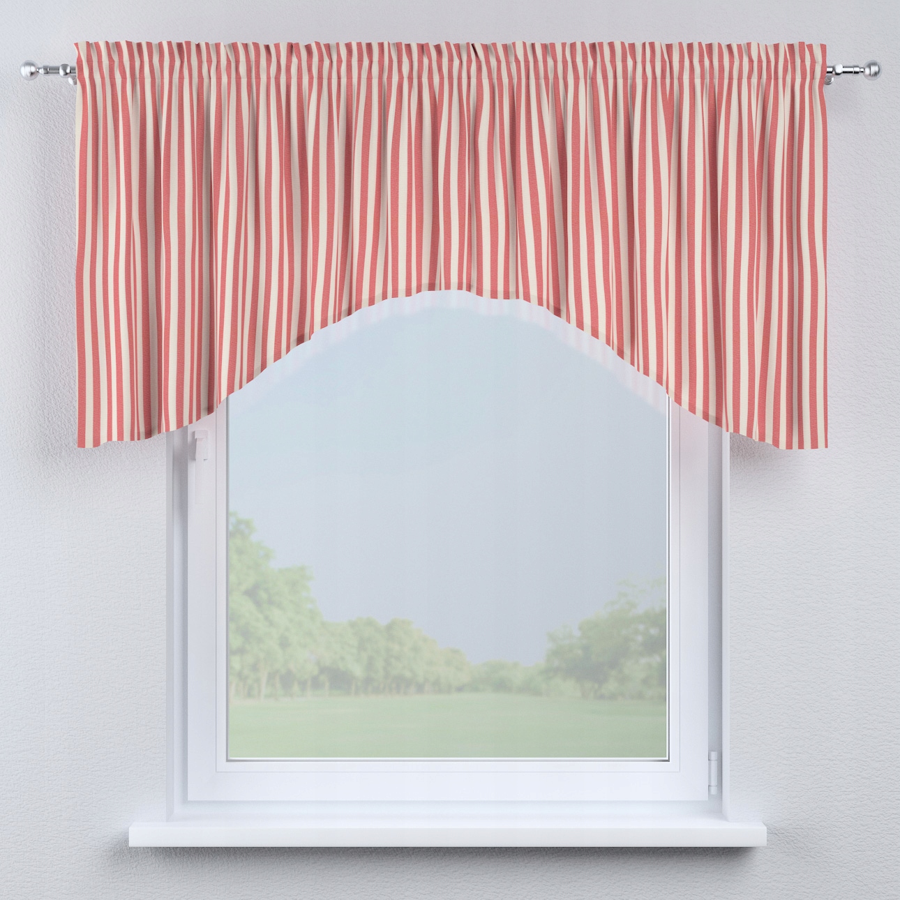 Dekoria Lambrekin oblúk 250x75 odtiene červenej