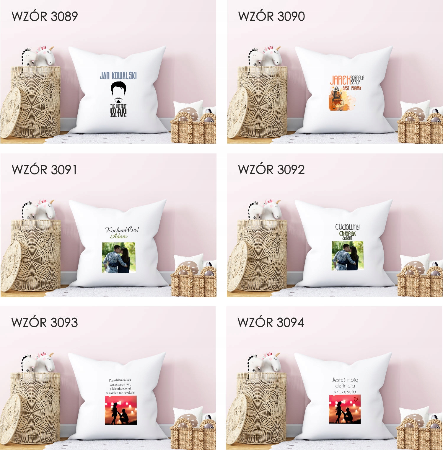 Poduszka z imieniem ROZPALA SERCA GASI POŻARY Długość 40 cm