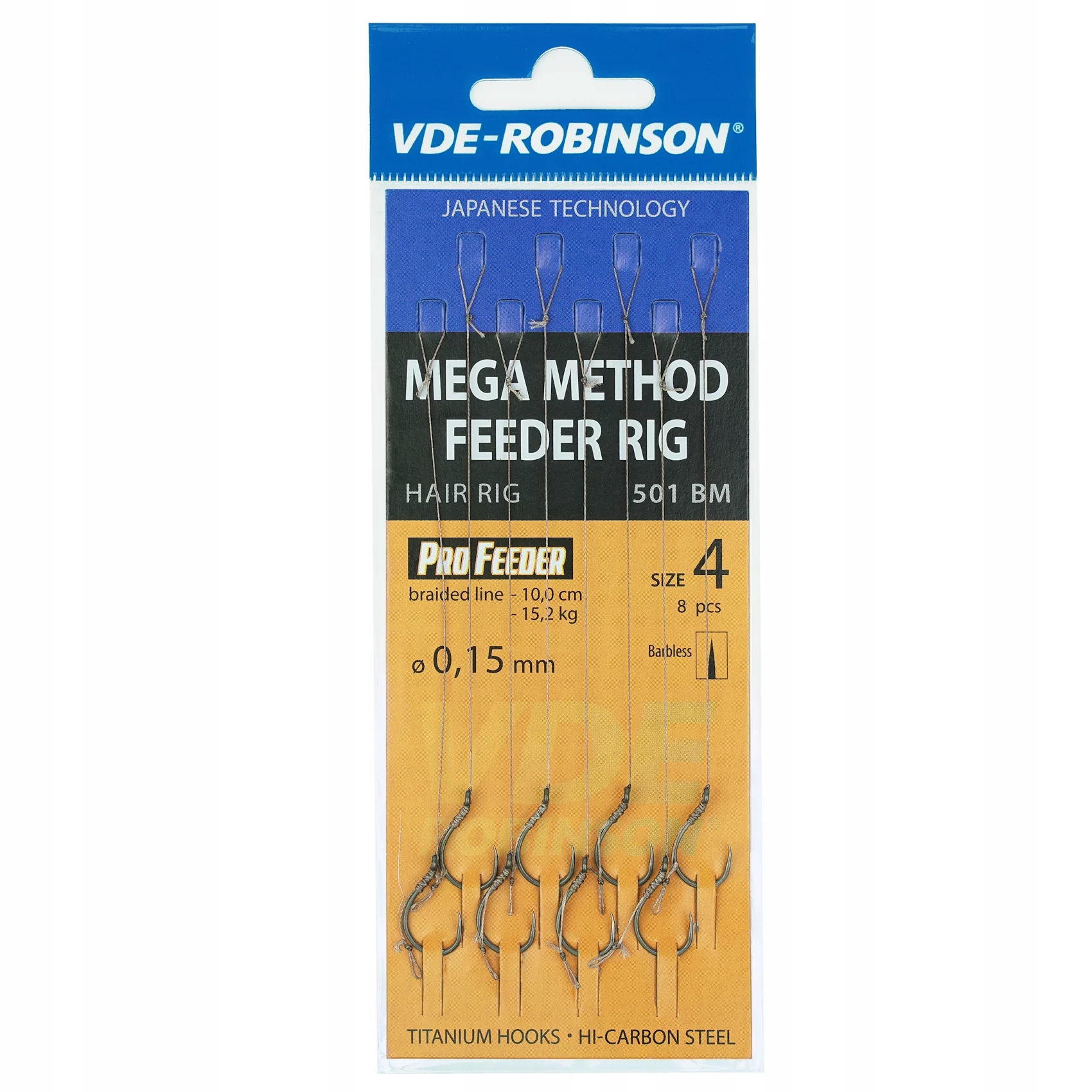 Przypony na plecionce Vde-r Method Feeder z włosem, 501BM rozm. 8