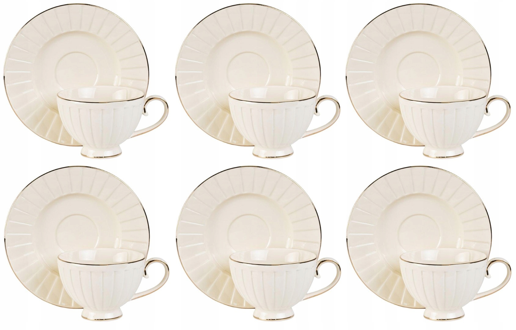 Lisabonová Sada Šálok 6+6 230 ml Káva Čaj Porcelán