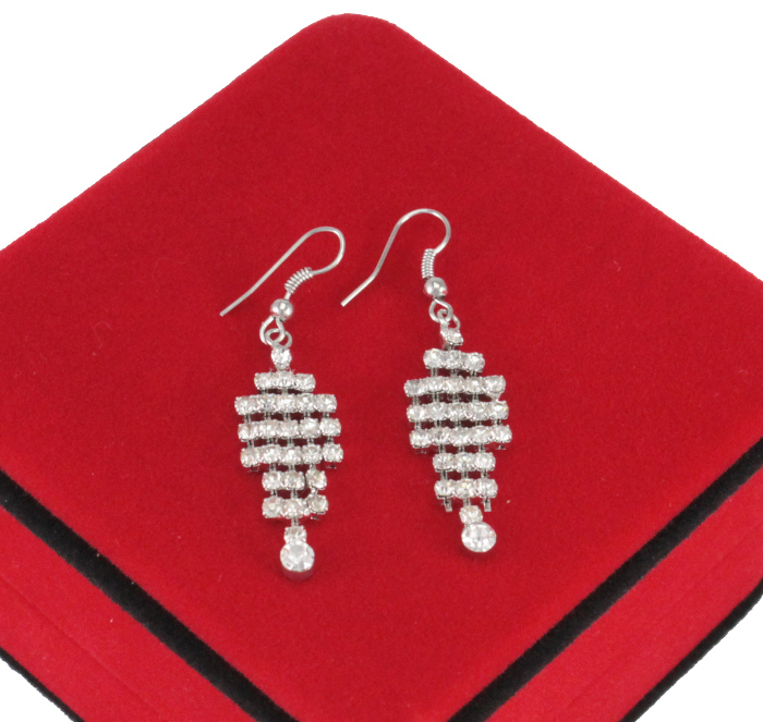 

Kolczyki Srebrne Wiszące Szklane Cyrkonie