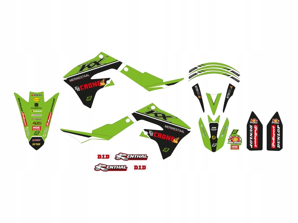 Sada Nálepiek Kawasaki Kxf 250 '21-'23, Kxf 450 '19-'23 Replika Kawasaki