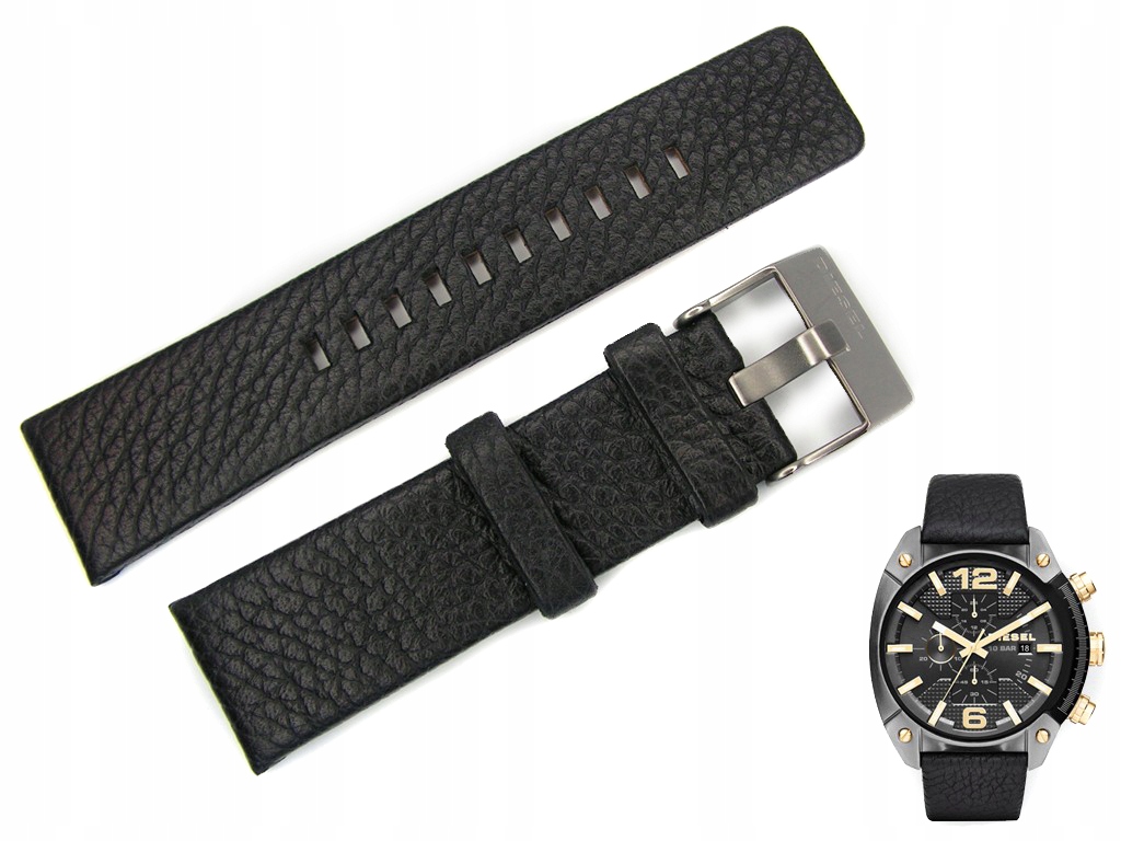 Pásek Diesel DZ4375 černý kožený 24 mm