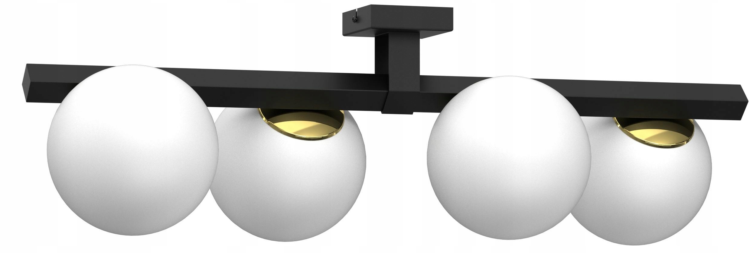 Stropná lampa Idris čierna, zlatá, luxusný akcent na strop