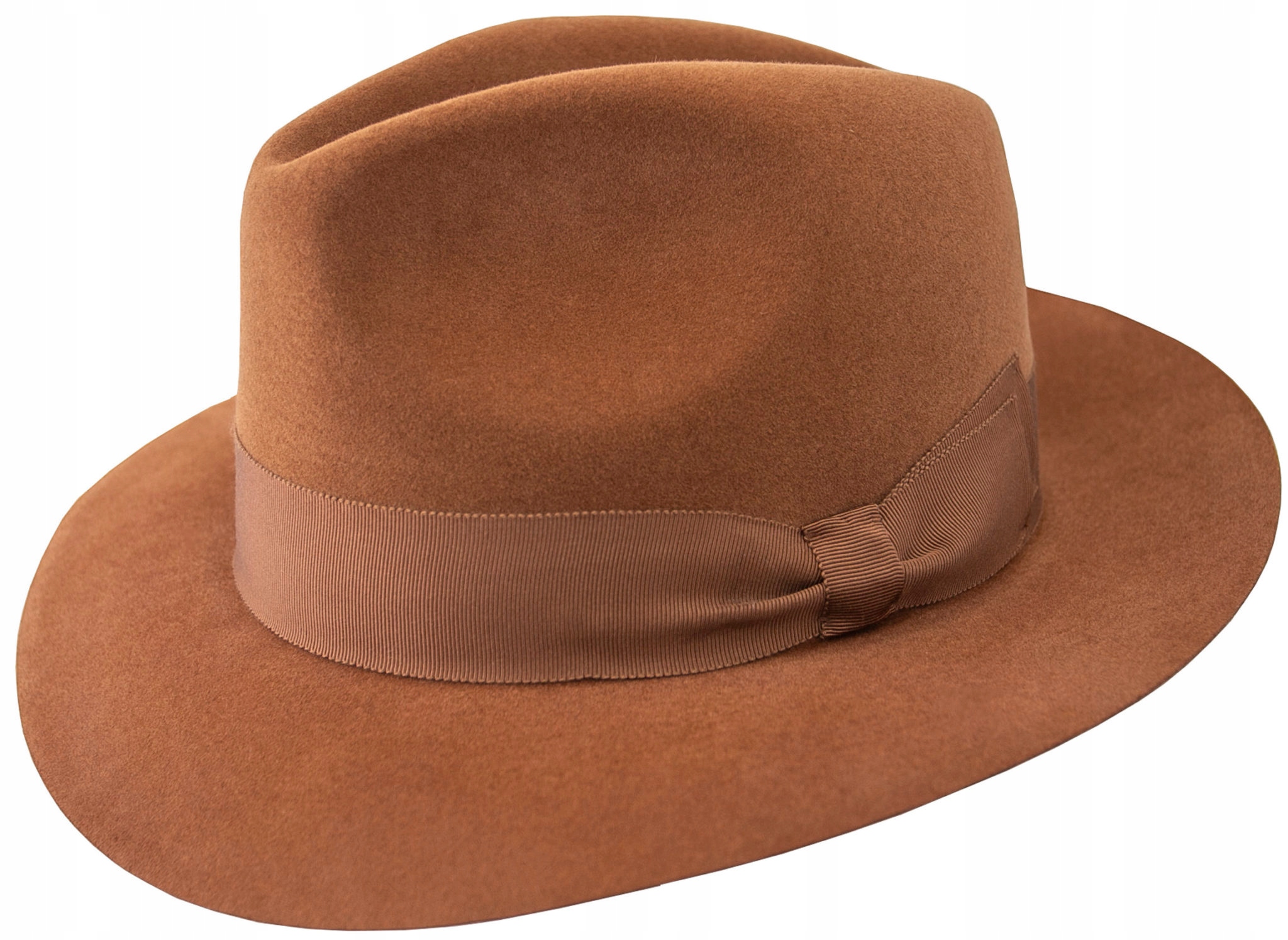 Meloun Fedora klasický klobouk Vlas Králičí velur Skoczów 56 cm medový
