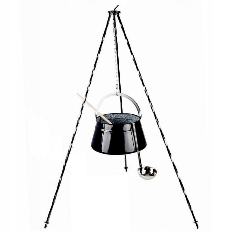 Rybí kotlík závěsný maďarský stojan bogracz 13 l na oheň guláš