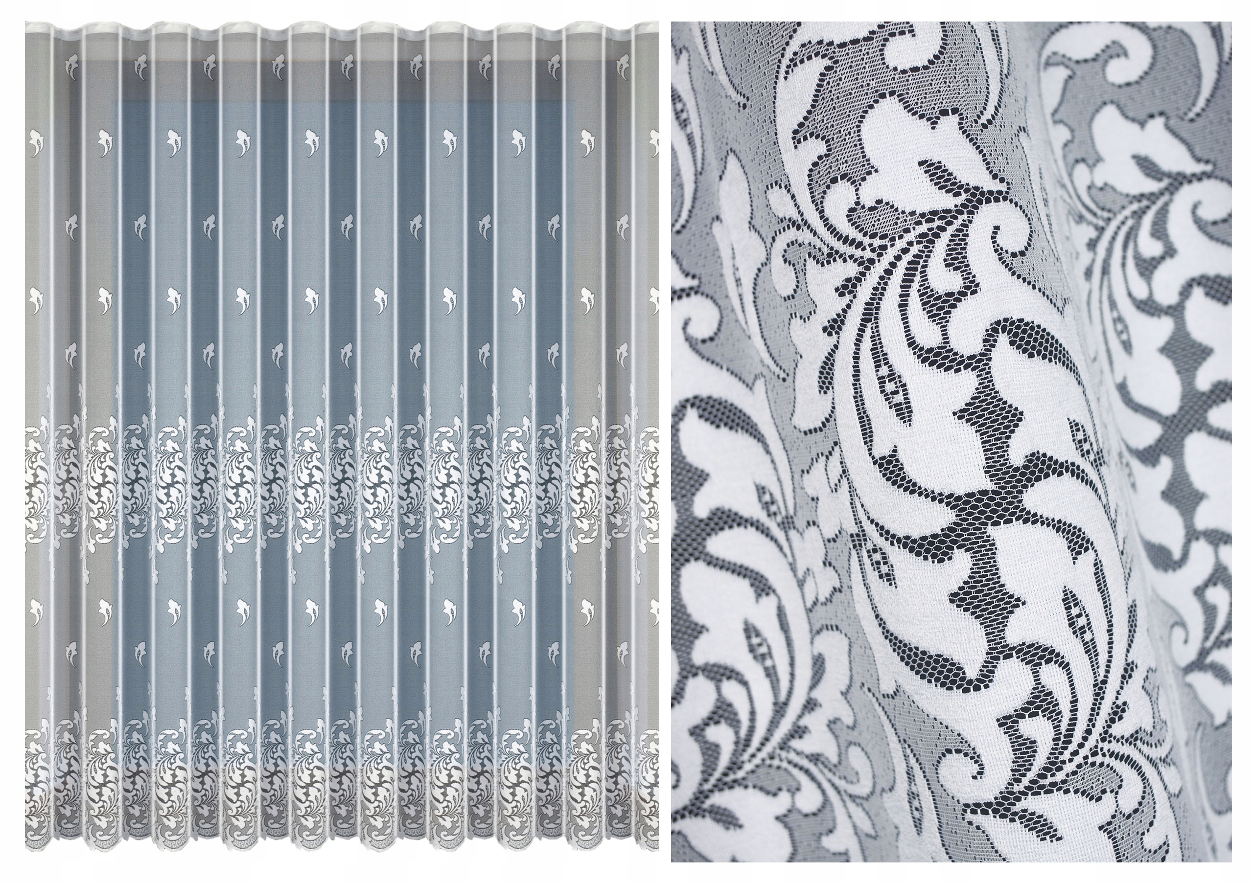 Krásna hustá záclona Výšivka 600x220 600x210 hotová Royal