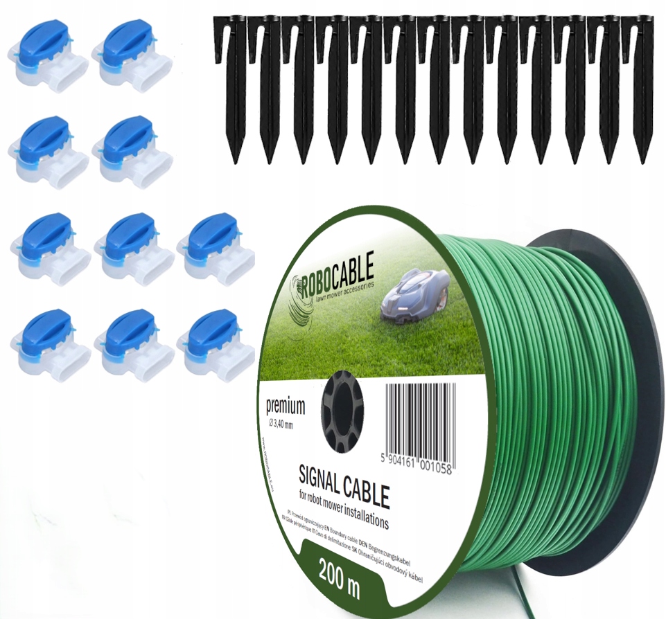 Kabel pro omezení sekačky Sada 200 m Robocable kolíky 3,4 mm