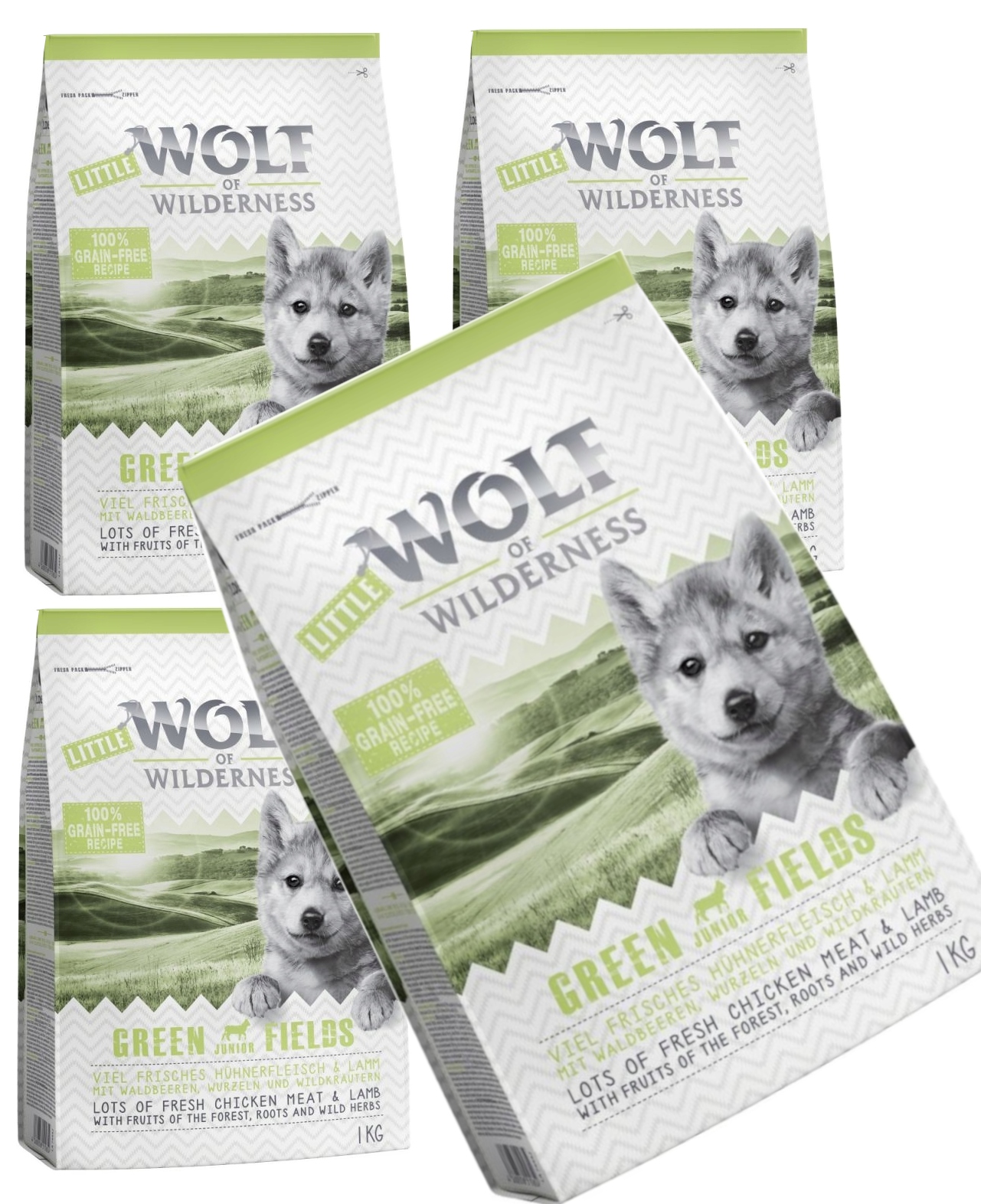 Wolf of Wilderness Junior Green Fields jagnięcina bez zbóż 4 kg