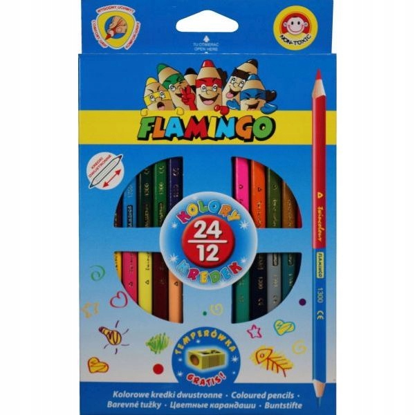 

Kredki dwustronne trójkątne 12/24 Flamingo
