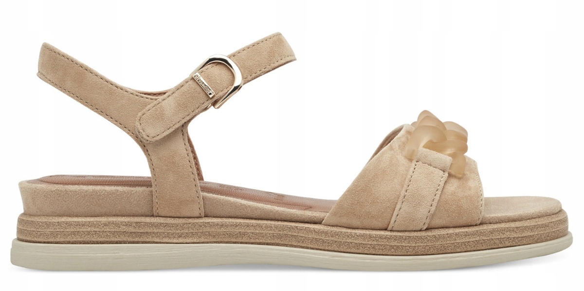 Tamaris kožené dámské sandály na plochém podpatku z kůže, velikost 38